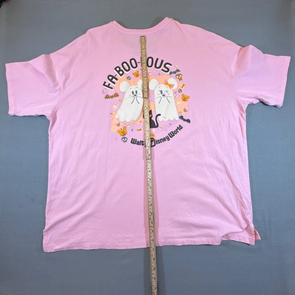 Disney World Halloween Pink Mickey Minnie Ghost T-Shirt XL Fa-Boo-Lous 2243 - Picture 6 of 7